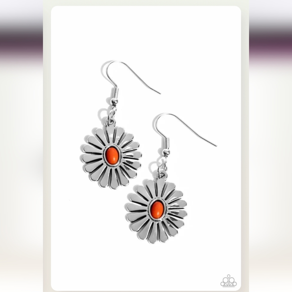 Delectably Daisy Orange Earrings